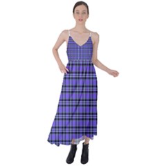 Blue Tartan Plaid 1 Tie Back Maxi Dress by dressshop