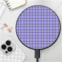 Blue Tartan Plaid 1 Wireless Fast Charger(Black) View1