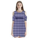 Purple Plaid Tartan 1 Shoulder Cutout Velvet One Piece View1