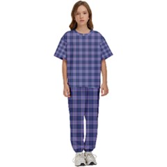 Purple Plaid Tartan 1 Kids  T-shirt And Pants Sports Set by dressshop