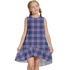 Purple Plaid Tartan 1 Kids  Frill Swing Dress by dressshop