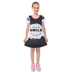 Black And White Simple Make Me Smile T Shirt 20250203 014057 0000 Kids  Short Sleeve Velvet Dress by Cowcow2005