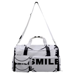 Black And White Simple Make Me Smile T Shirt 20250203 014057 0000 Sports Gym Duffle Bag With Shoe Compartment by Cowcow2005