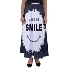 Black And White Simple Make Me Smile T Shirt 20250203 014057 0000 Flared Maxi Skirt by Cowcow2005