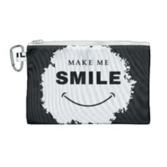 Black And White Simple Make Me Smile T Shirt 20250203 014057 0000 Canvas Cosmetic Bag (large) by Cowcow2005