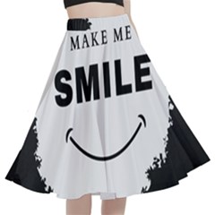 Black And White Simple Make Me Smile T Shirt 20250203 014057 0000 A-line Full Circle Midi Skirt With Pocket by Cowcow2005