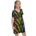 Abstract Colors - , Abstract Colors Kids  Short Sleeve Tiered Mini Dress View3