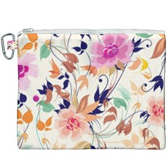 Abstract Floral Background Canvas Cosmetic Bag (xxxl)