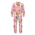 Corgi Bubble Boba Tea Pink Pattern OnePiece Jumpsuit (Kids) View2