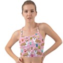 Corgi Bubble Boba Tea Pink Pattern Mini Tank Bikini Top View1