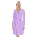 Luscious Lavender Hex #cca3e7 Long Sleeve Velvet Front Wrap Dress View1