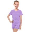 Luscious Lavender Hex #cca3e7 Kids  Mesh T-Shirt and Shorts Set View1