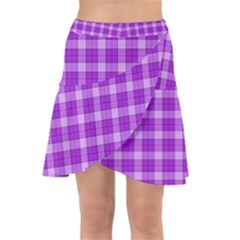 Purple Plaid Tartan 3 Wrap Front Skirt by dressshop
