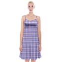 Purple Plaid Tartan 2 Spaghetti Strap Velvet Dress View1