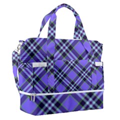 Blue Tartan Plaid 1 Diagonal Sports Shoulder Bag With Shoes Compartment by dressshop