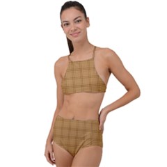 Autumn Fall Plaid Tartan 1 Halter Tankini Set by dressshop
