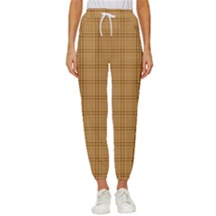 Autumn Fall Plaid Tartan 1 Women s Cropped Drawstring Pants by dressshop