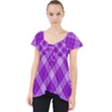 Purple Plaid Tartan 3 Diagonal (2) Lace Front Dolly Top View1