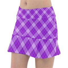 Purple Plaid Tartan 3 Diagonal (2) Classic Tennis Skirt by dressshop