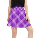 Purple Plaid Tartan 3 Diagonal (2) Waistband Skirt View1