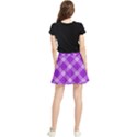 Purple Plaid Tartan 3 Diagonal (2) Waistband Skirt View2