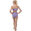 Purple Plaid Tartan 2 Diagonal Tied Up Two Piece Swimsuit View2