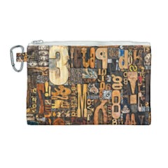 3d Letters Macro Wooden Letters Letters Textures Canvas Cosmetic Bag (large) by Salmanaz77