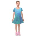 Psicodelia Zyguratti Texture Cyanturquoise Kids  Short Sleeve Velvet Dress View1