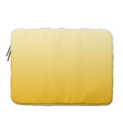 Cream Yellow To Amber Orange Linear Gradient 14  Vertical Laptop Sleeve Case With Pocket by GradientsOmbre