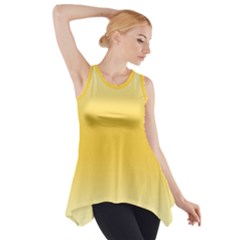 Cream Yellow To Amber Orange Bilinear Gradient Side Drop Tank Tunic by GradientsOmbre