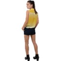 Cream Yellow To Amber Orange Bilinear Gradient Sleeveless Chiffon Button Shirt View2