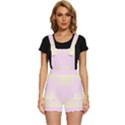 Cream Yellow To Pink Lace Bilinear Gradient Short Overalls View1