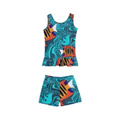 Flame Swirls Kids  Boyleg Swimsuit by SeaworthyClothing