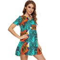 Flame Swirls Tiered Short Sleeve Babydoll Dress View2