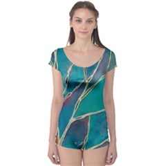 Aqua Batik, Abstract, Colorful Boyleg Leotard  by kyorashop23