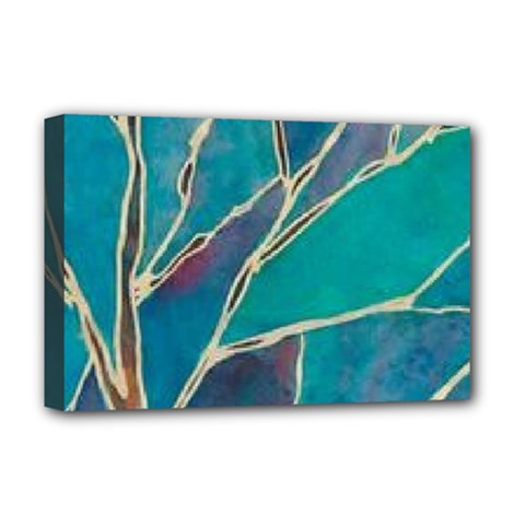 Aqua Batik, Abstract, Colorful Deluxe Canvas 18  X 12  (stretched)