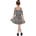 Brown Vintage Background Vintage Floral Pattern, Brown Kids  Shoulder Cutout Chiffon Dress View2