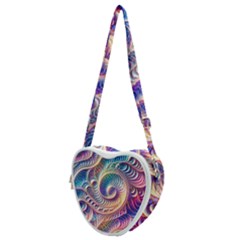 Abstract Fractal Art Swirl Pattern Heart Shoulder Bag by Salmanaz77