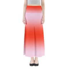 Pink Lace To Scarlet Red Bilinear Gradient Full Length Maxi Skirt by GradientsOmbre