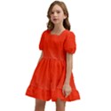 Pink Lace To Scarlet Red Bilinear Gradient Kids  Short Sleeve Dolly Dress View2