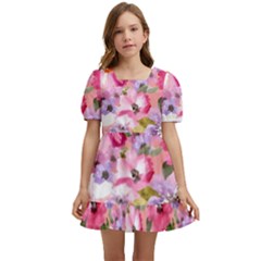 Pattern Seamless Texture Daisies Kids  Short Sleeve Dolly Dress by Grandong