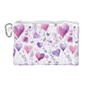 Hearts Love Purple Canvas Cosmetic Bag (Large) View1