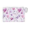 Hearts Love Purple Canvas Cosmetic Bag (Large) View2