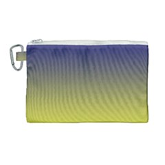 Navy Blue To Electric Yellow Linear Gradient Canvas Cosmetic Bag (large) by GradientsOmbre