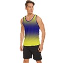 Electric Yellow To Navy Blue Bilinear Gradient Men s Wide Collar Tank Top View2