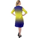 Navy Blue To Electric Yellow Bilinear Gradient Long Sleeve Mini Shirt Dress View2