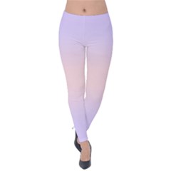 Pale Violet To Pale Pink Bilinear Gradient Velvet Leggings by GradientsOmbre