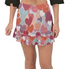 Valentines Day Hearts Romance Love Fishtail Mini Chiffon Skirt by Posterlux