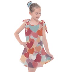 Valentines Day Hearts Romance Love Kids  Tie Up Tunic Dress by Posterlux