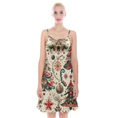 Christmas Tree Snow Spaghetti Strap Velvet Dress by Bedest